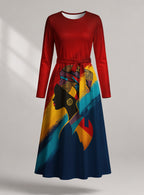 "Nala" Viscose Midi Dress — front view