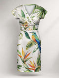 "Ndege" Cap Sleeve Midi Dress