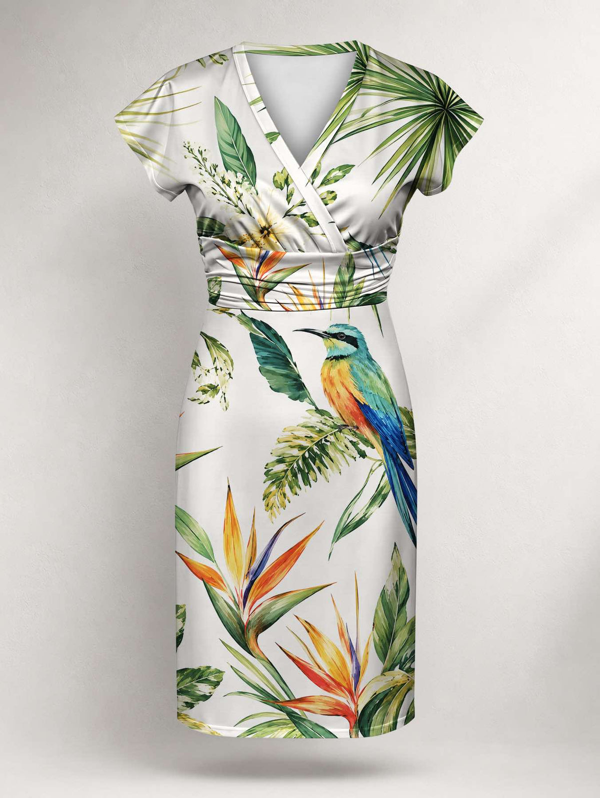 "Ndege" Cap Sleeve Midi Dress
