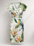 "Ndege" Cap Sleeve Midi Dress Promo
