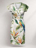 "Ndege" Cap Sleeve Midi Dress Promo