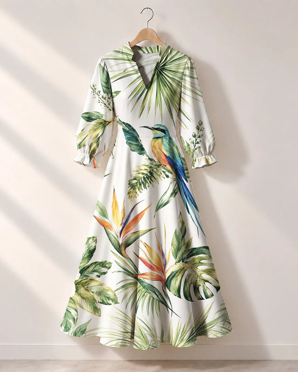 "Ndege" Long Puff Sleeve Dress