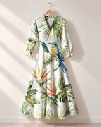 "Ndege" Long Puff Sleeve Dress