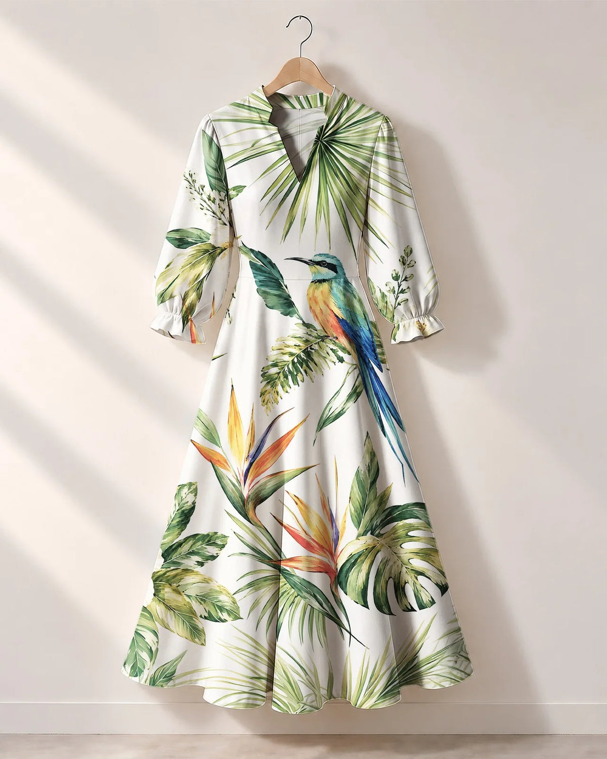 "Ndege" Long Puff Sleeve Dress