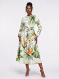 "Ndege" Long Sleeve Midaxi Dress