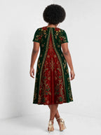 "Nderemo" Sweetheart Midi Dress — back view on model