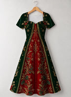 "Nderemo" Sweetheart Midi Dress — front flat