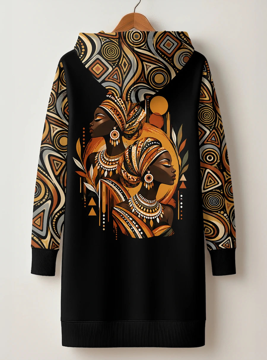 "Ndugu" Hoodie Dress — back flat
