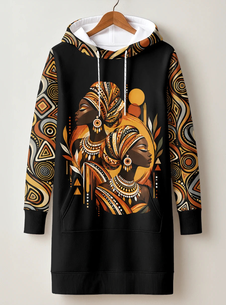 "Ndugu" Hoodie Dress — front flat