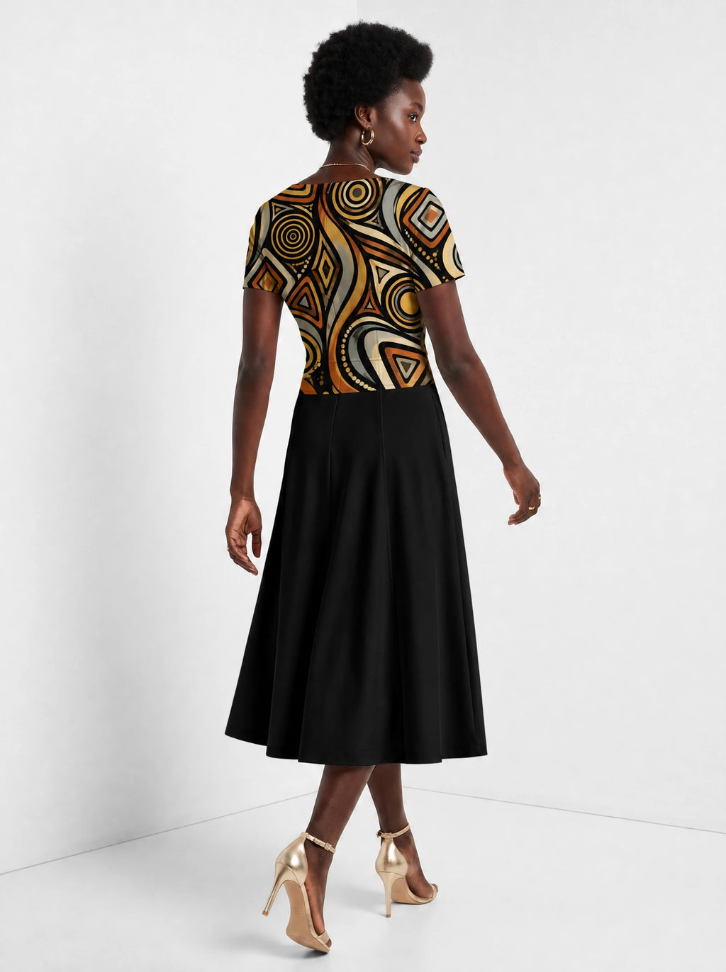 "Ndugu" Sweetheart Midi Dress — back view on model