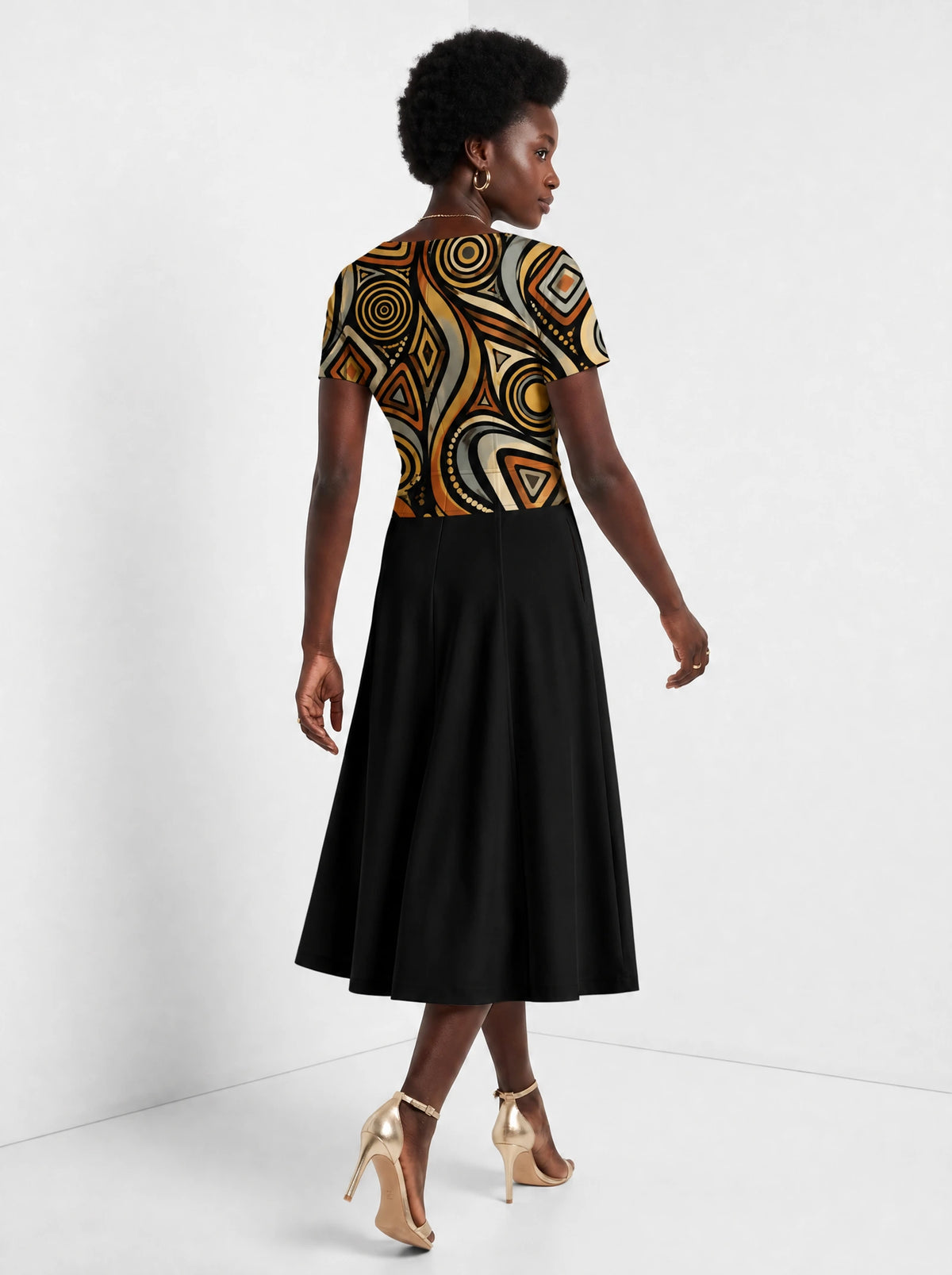 "Ndugu" Sweetheart Midi Dress — back view on model