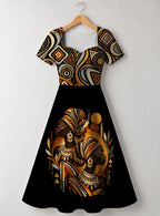 "Ndugu" Sweetheart Midi Dress — front flat