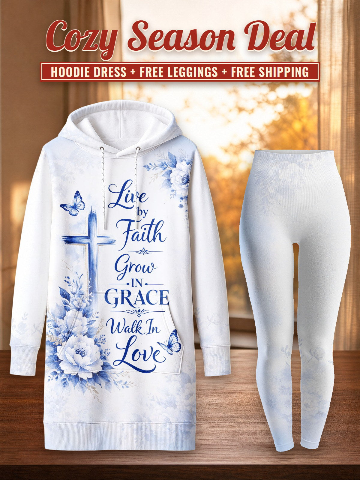 "Neema" Hoodie Dress & Leggings Deal – Cozy Season Deal: hoodie dress + free leggings + free shipping