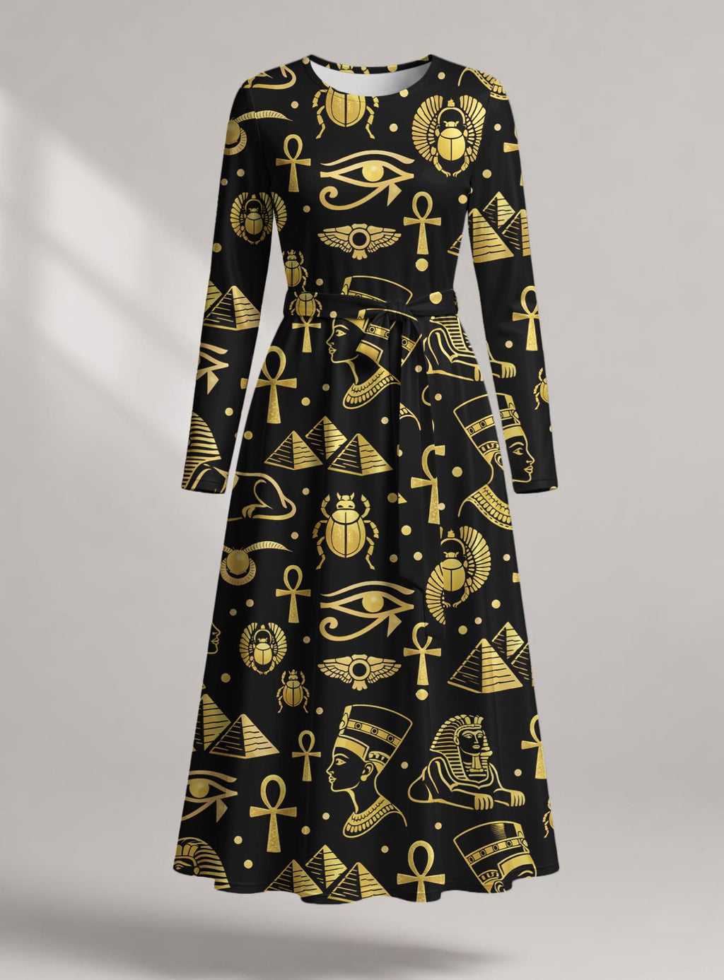 "Nefertiti Black Gold" Viscose Midi Dress Promo