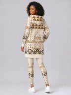 "Ngano" Hoodie Dress — back view on model, styled with the matching leggings