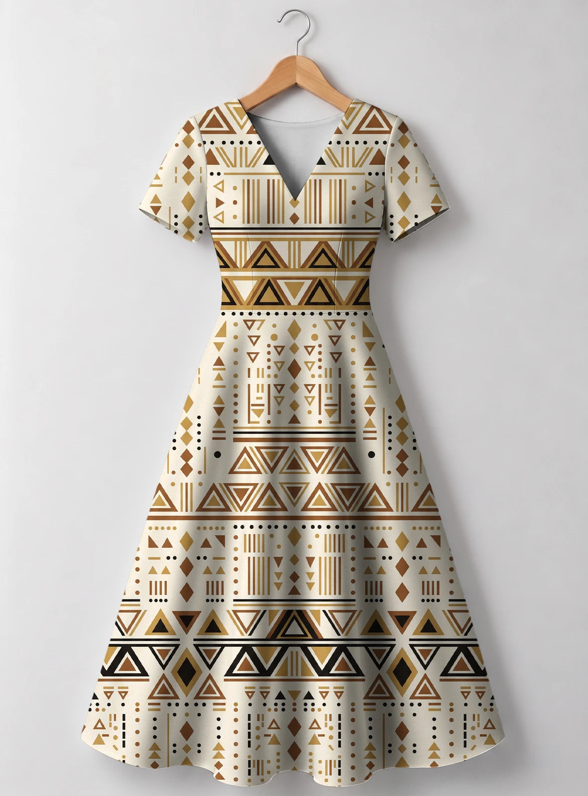 "Ngano" V Neck Midi Dress