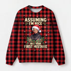 "Nice Try" Christmas Sweatshirt — front view