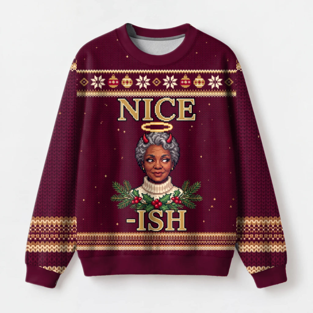 "Niceish" Christmas Sweatshirt — front view