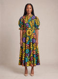 "Njano" Puff Sleeve Dress