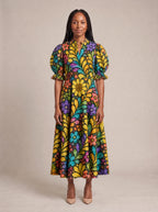 "Njano" Puff Sleeve Dress
