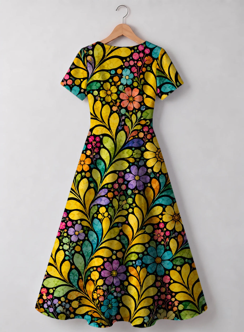 "Njano" V Neck Midi Dress