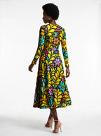"Njano" Long Sleeve Midaxi Dress — back view on model