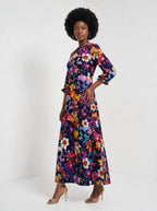 "Njozi" Long Sleeve Maxi Dress — full body