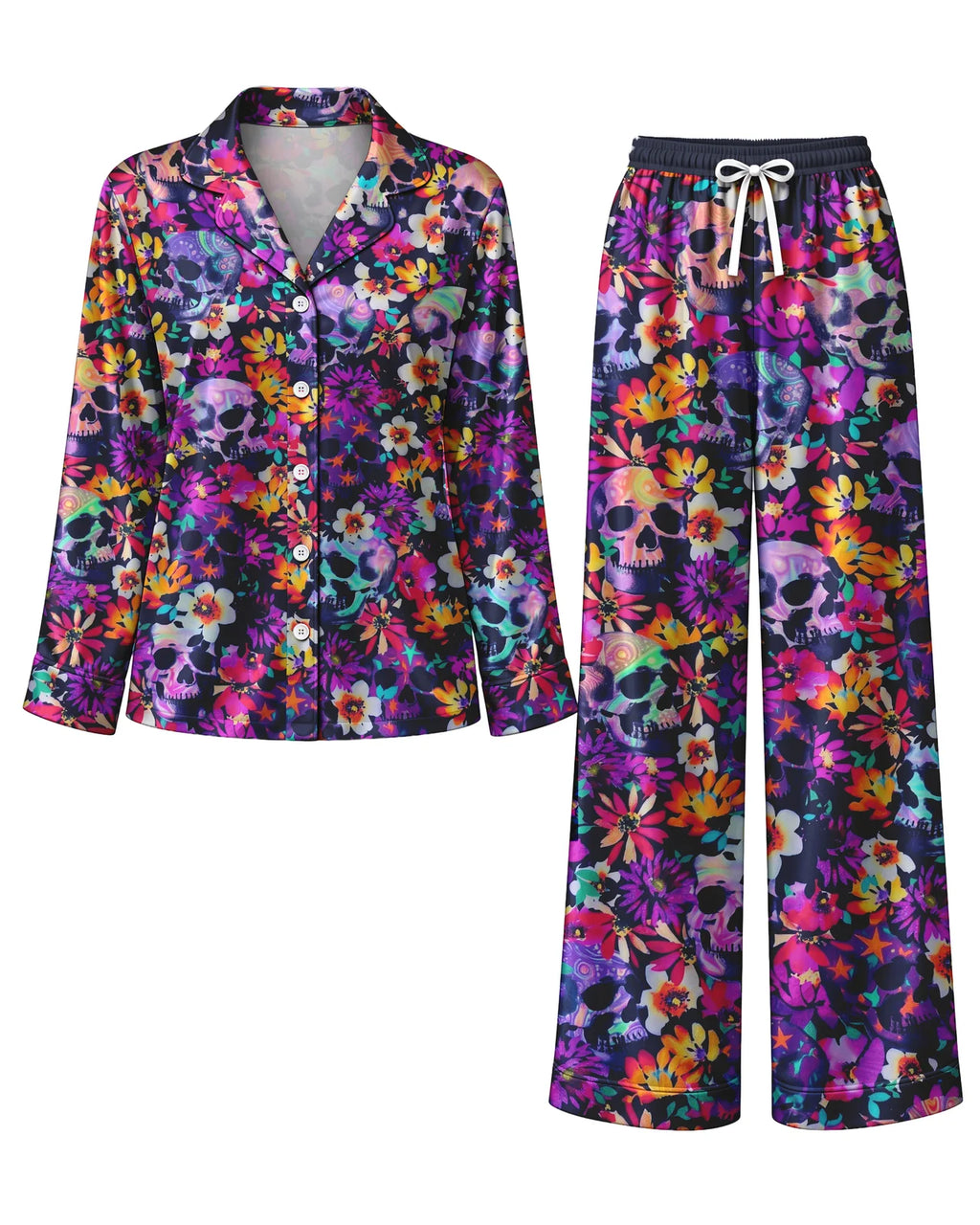 "Njozi" Pajama Set — flat lay of the shirt and pants
