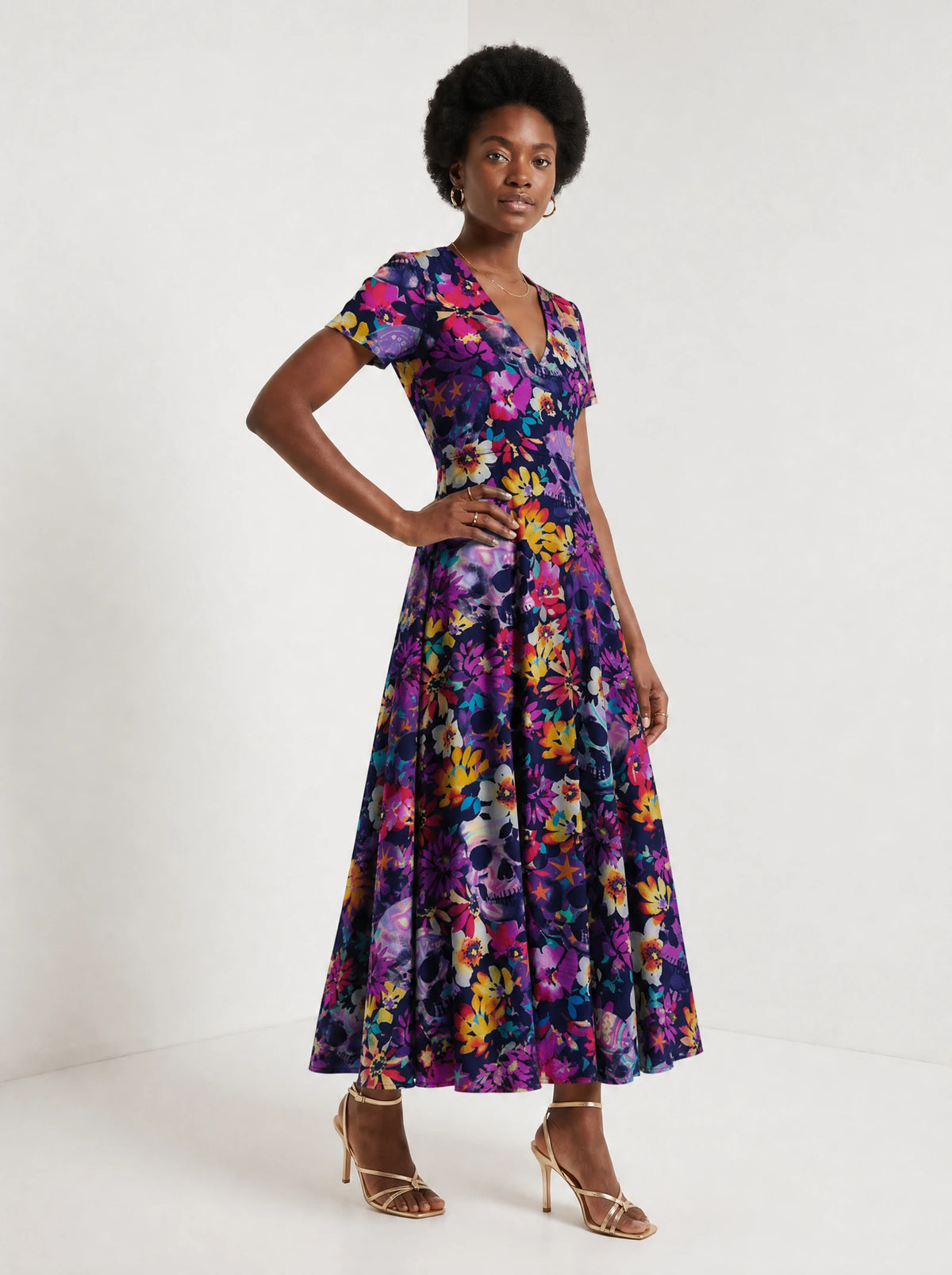 "Njozi" Short Sleeve Maxi Dress — full body