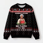 "No Plates" Christmas Sweatshirt — front view