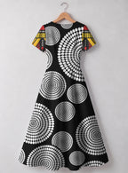 "Nukta" V Neck Midi Dress