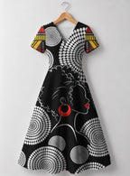"Nukta" V Neck Midi Dress