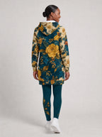 "Nyuki" Hoodie Dress — back view on model, styled with the matching leggings