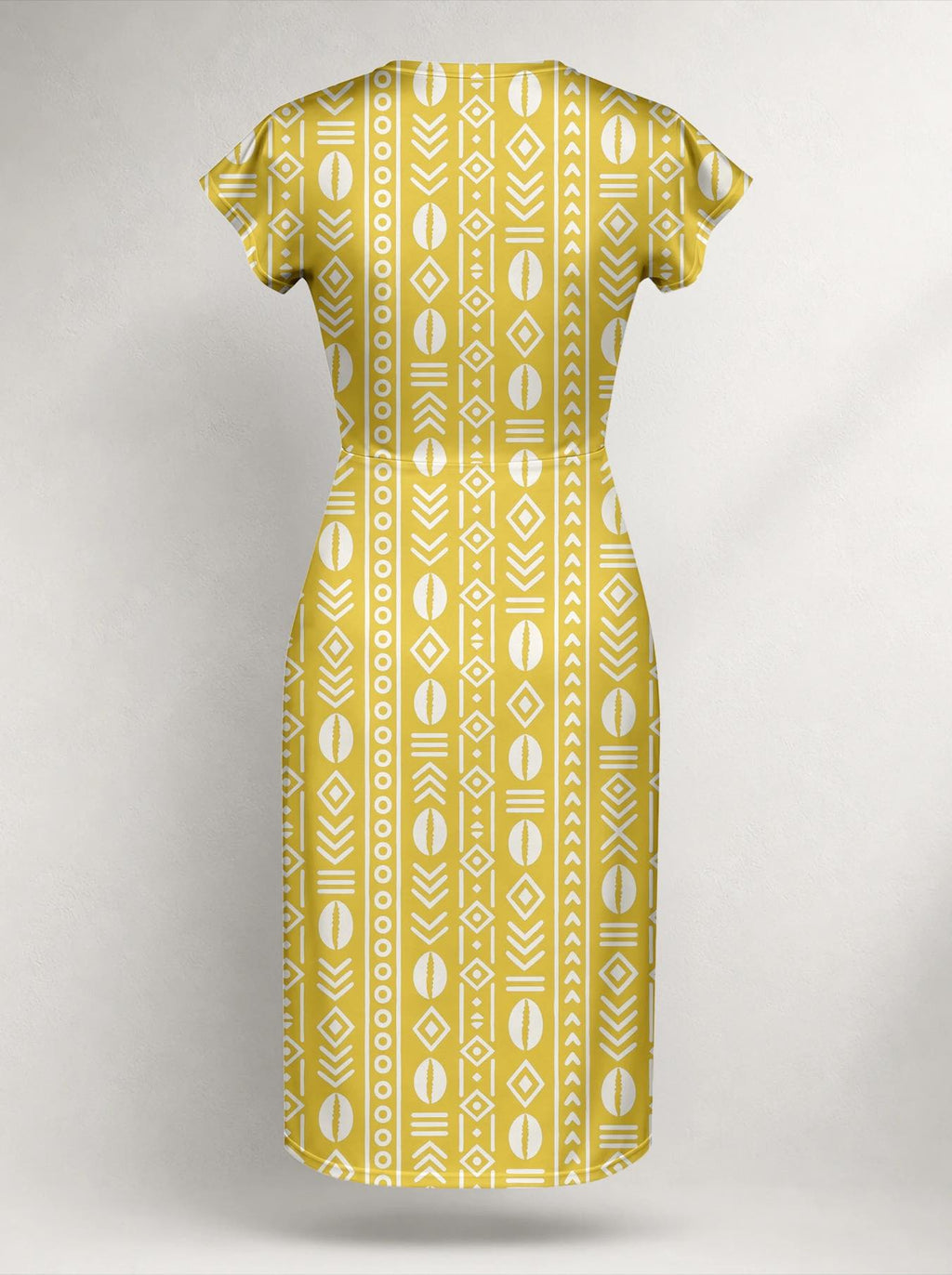"Oshun Dhahabu" Cap Sleeve Midi Dress