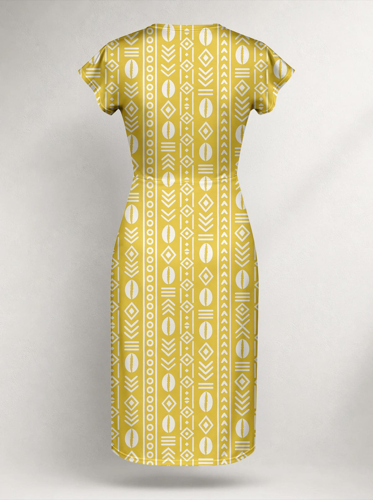 "Oshun Dhahabu" Cap Sleeve Midi Dress