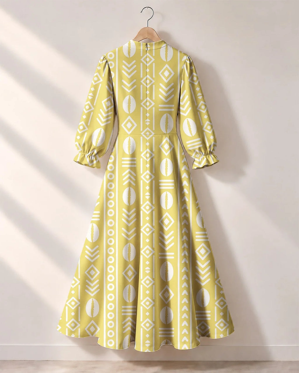 "Oshun Dhahabu" Long Puff Sleeve Dress