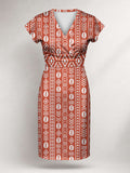 "Oshun Kijani" Cap Sleeve Midi Dress Promo