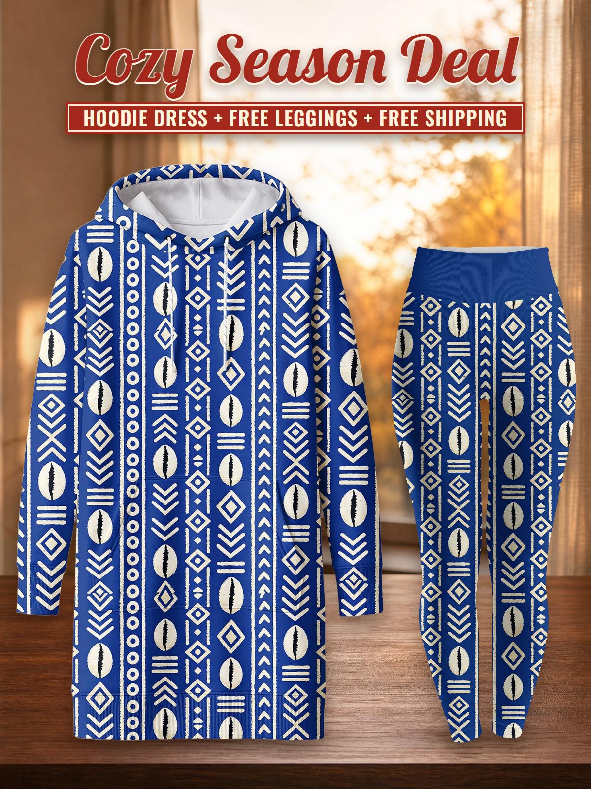 "Oshun" Royal Blue Hoodie Dress & Leggings Deal – Cozy Season Deal: hoodie dress + free leggings + free shipping