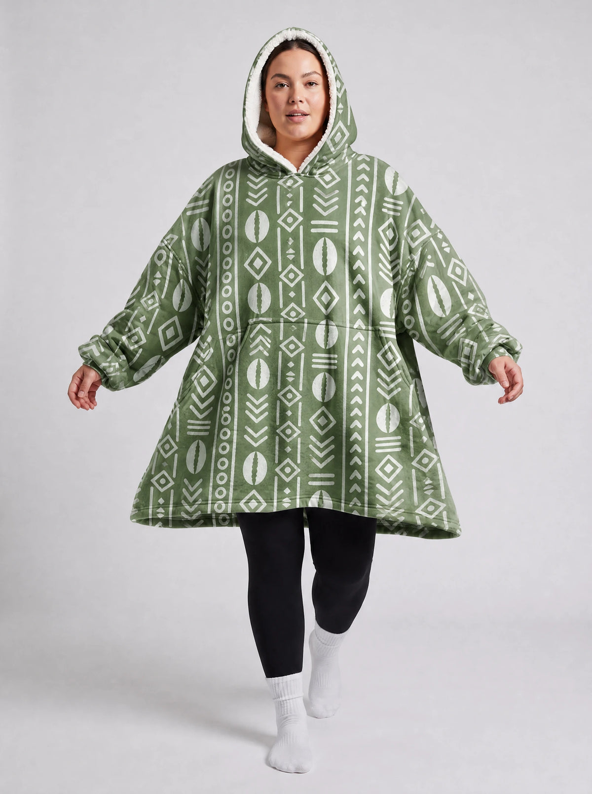 "Oshun Verde" Blanket Hoodie — front