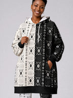"Pacha" Hoodie Dress — close-up on model, styled with the matching leggings