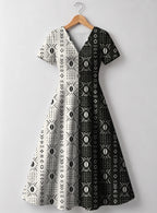 "Pacha" V Neck Midi Dress