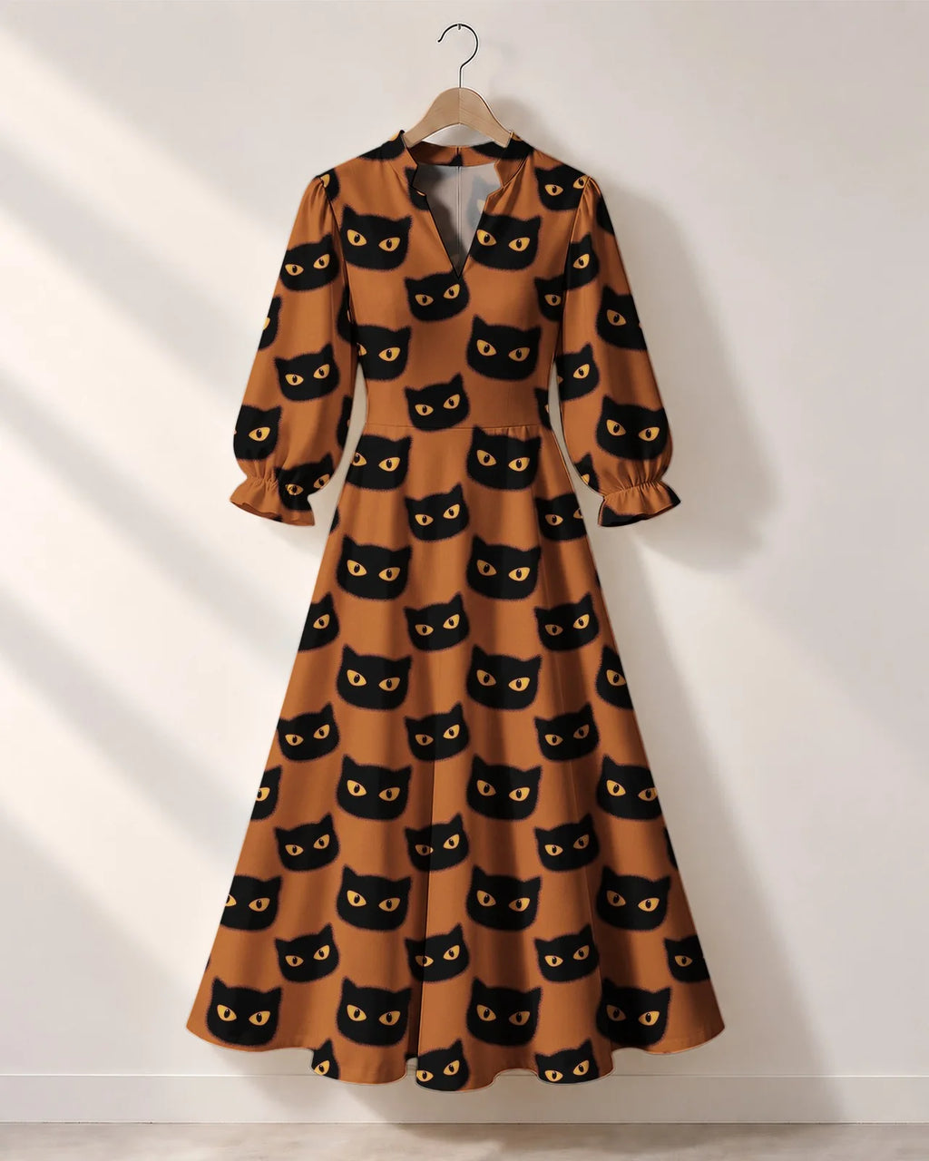 "Paka" Halloween Long Puff Sleeve Dress