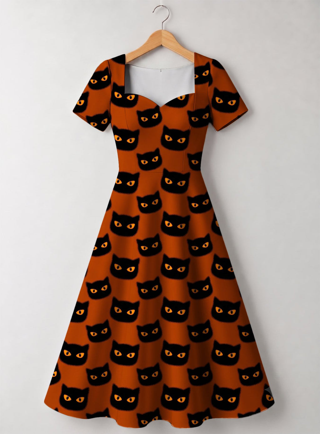 "Paka" Halloween Sweetheart Midi Dress
