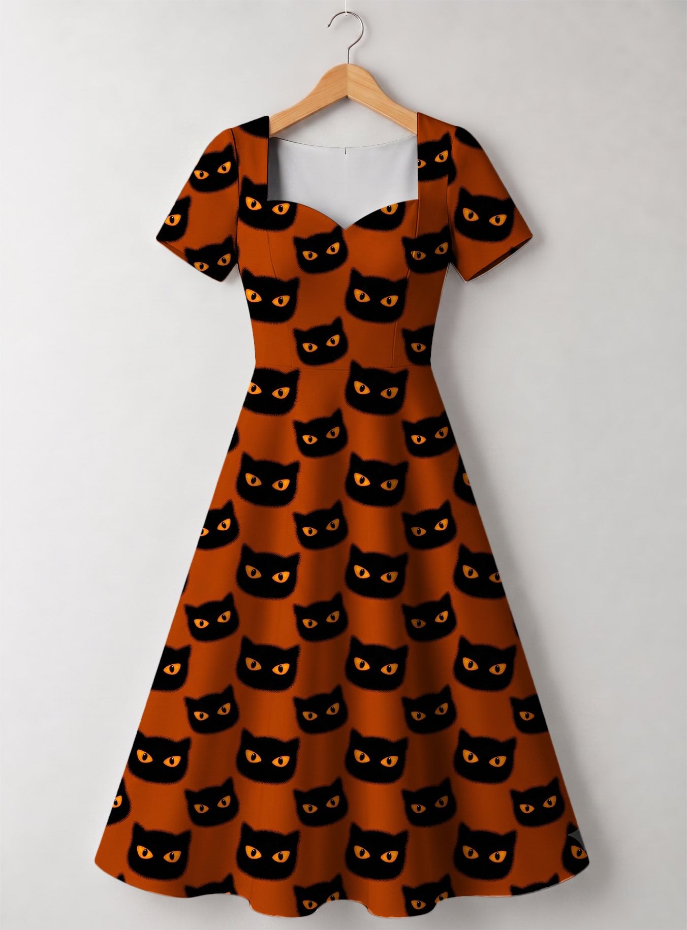 "Paka" Halloween Sweetheart Midi Dress