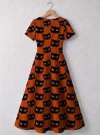 "Paka" Halloween V Neck Midi Dress