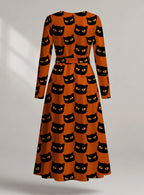 "Paka" Halloween Long Sleeve Midaxi Dress