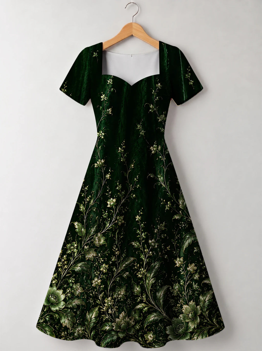 "Pazia" Sweetheart Midi Dress — front view