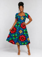 "Pendo" Sweetheart Midi Dress — front view on model