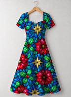 "Pendo" Sweetheart Midi Dress — front flat
