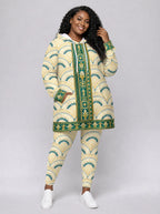"Pepeo" Hoodie Dress — front view on model, styled with the matching leggings